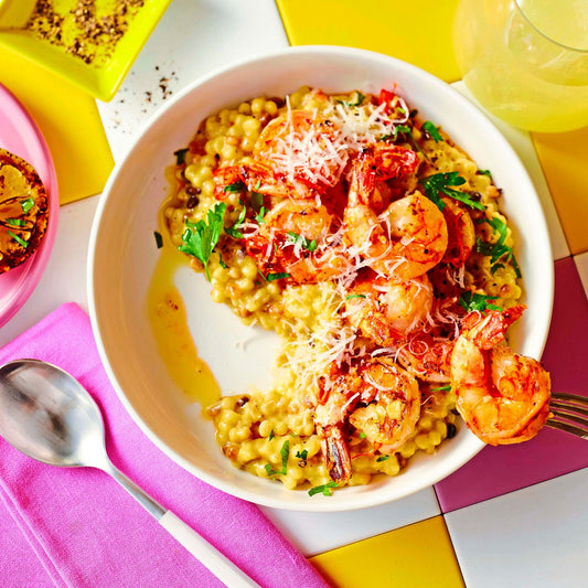 Limoncello-Garnelen auf Blitz-Risotto