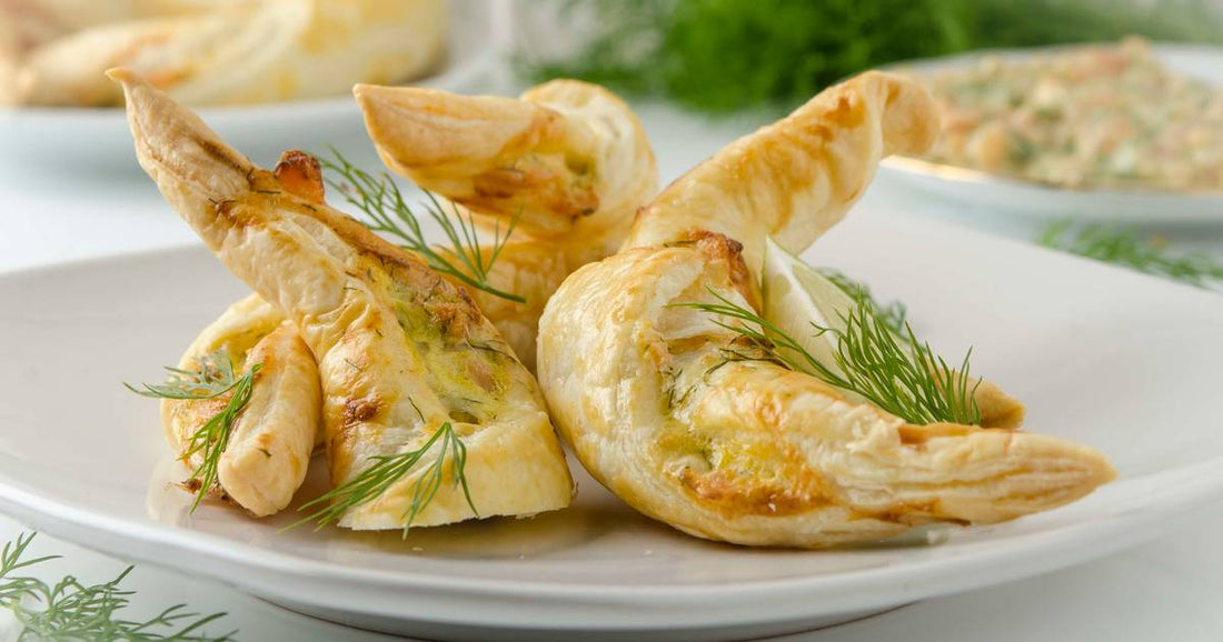 Blätterteigkipferl mit Lachs aus der Heißluftfritteuse