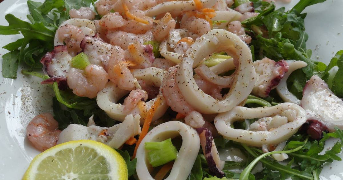 Salat aus Meeresfrüchten