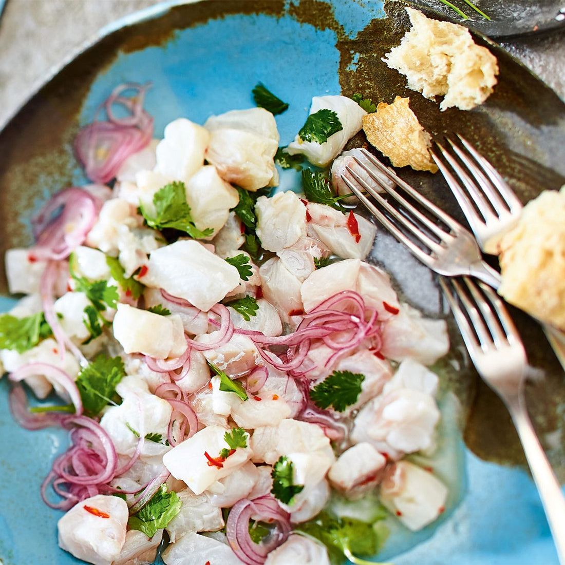 Klassische Ceviche aus Kabeljau