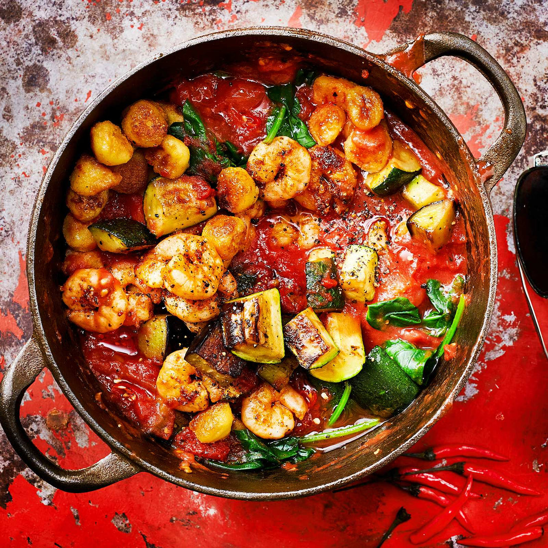 One-Pot-Gnocchi mit Garnelen