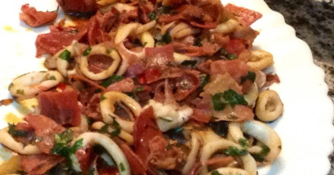Calamari Ringe mit Schinken