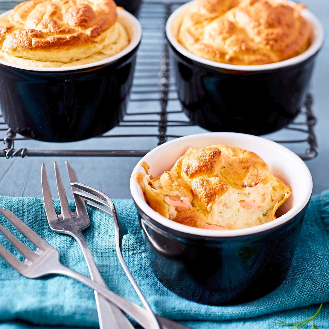 Soufflé-Küchlein mit Lachs
