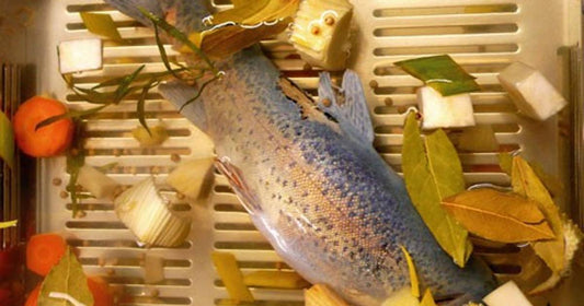 Forelle blau mit schaumiger Butter