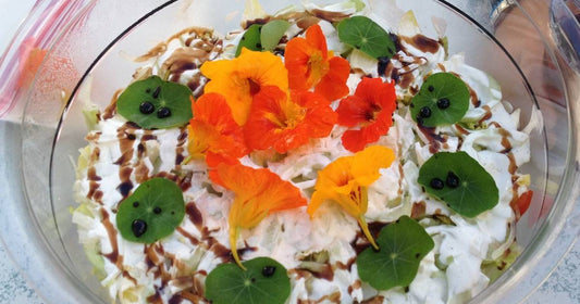 Eiersalat mit Shrimps und Basilikumjoghurt