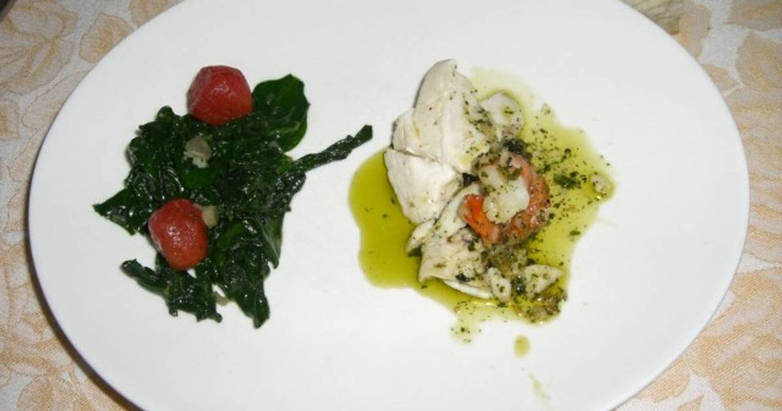 Fisch mit Spinatnest und confierten Tomaten
