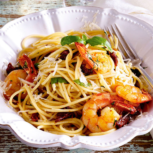 Garnelen auf speedy Spaghettini