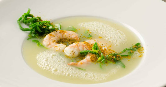 Kartoffelsuppe mit Garnelen