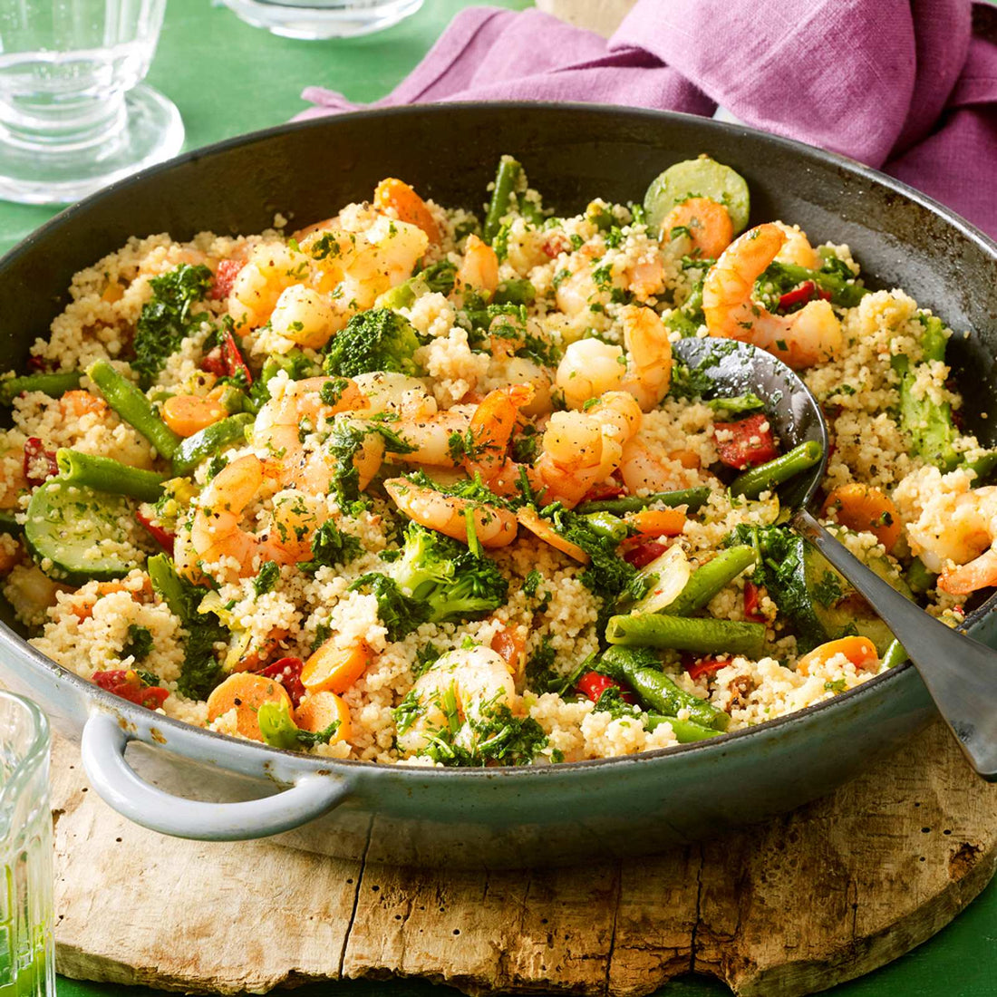 Couscous-Garnelen-Pfanne