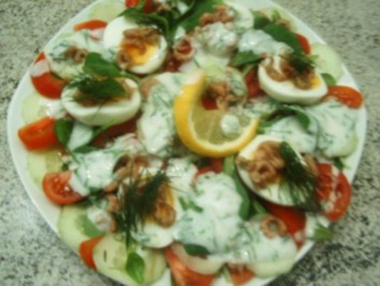 Herbstsalat mit Krabben