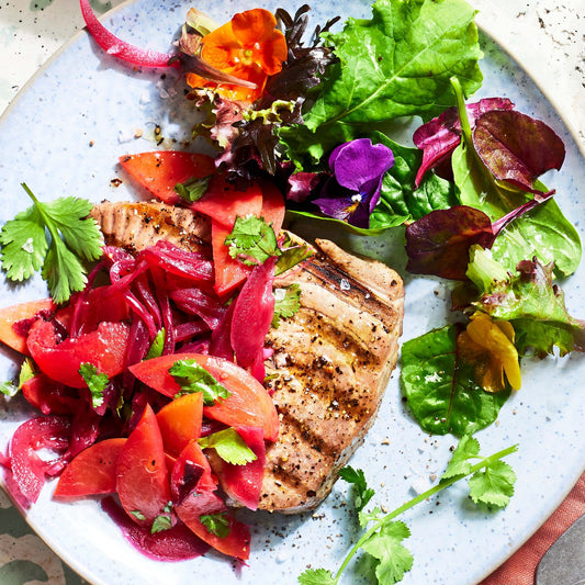 Gebratene Thunfischsteaks zu Nektarinensoße