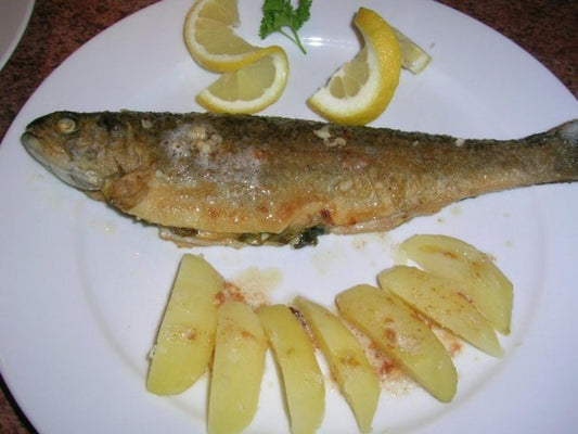 Forelle gebraten, mediterran gefüllt meine einfache Forelle zum Feierabend - ein