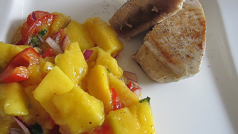 Mango in scharfer Salsa mit gedünstetem Thunfischfilet von Corela1