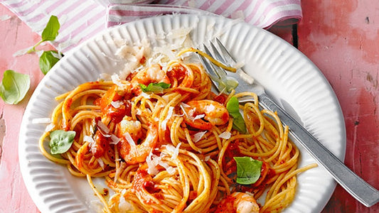 Spaghetti aglio olio e scampi von fruechtemuesli