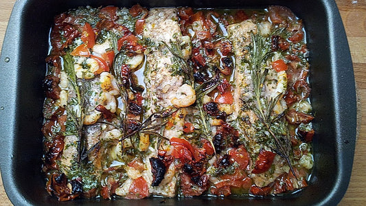 KaMas Lachs und Garnelen aus dem Ofen von Kartoffelmama