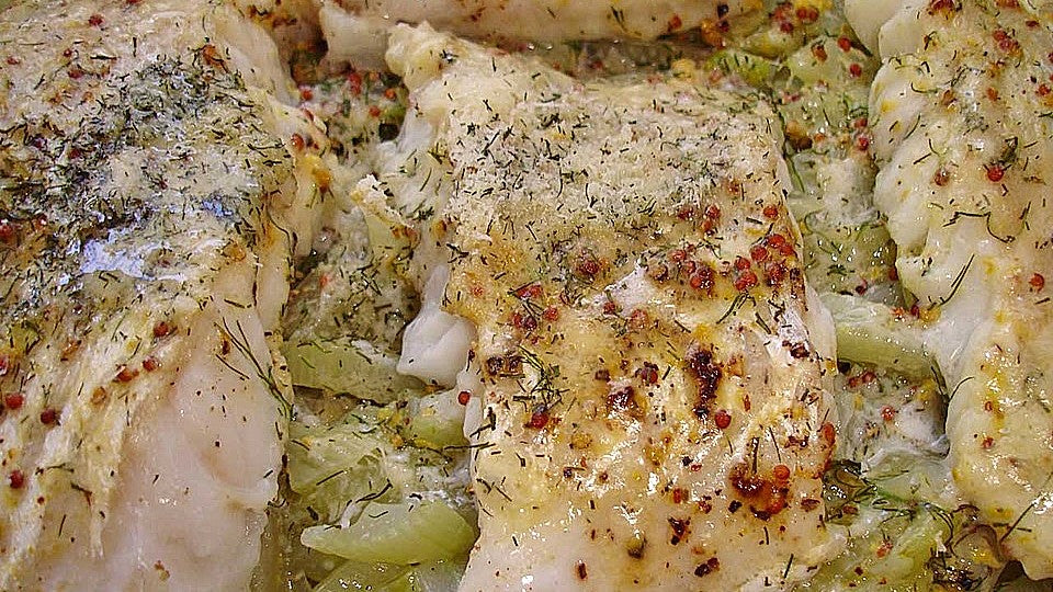 Fischfilet auf Fenchel in Butter-Senf-Sauce von dodith
