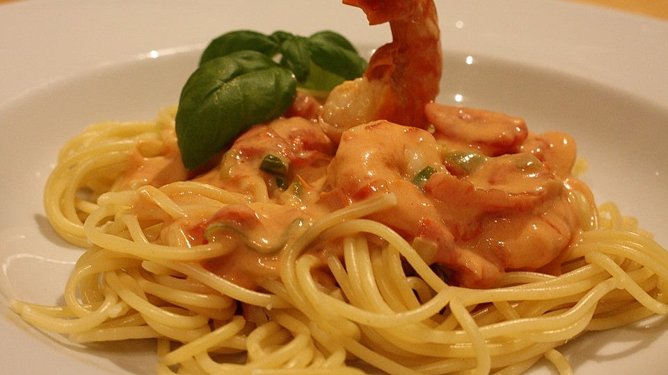 Linguine mit Garnelen in Knoblauch-Chili-Sauce von mrgode