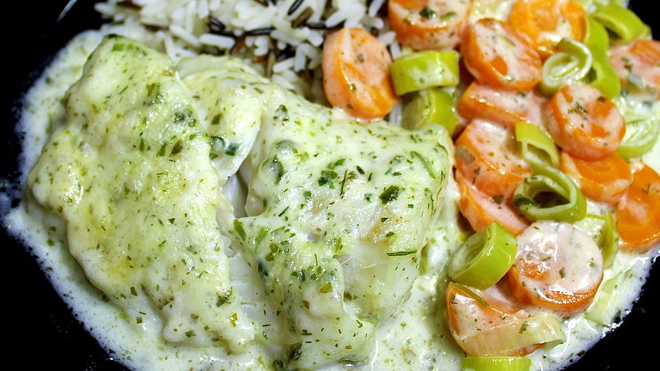 Fischfilet gebacken mit Kräuter-Sahne-Soße von leveret65