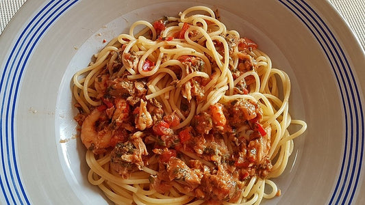 Pasta mit Thunfisch, Garnelen und Flusskrebsen von leveret65