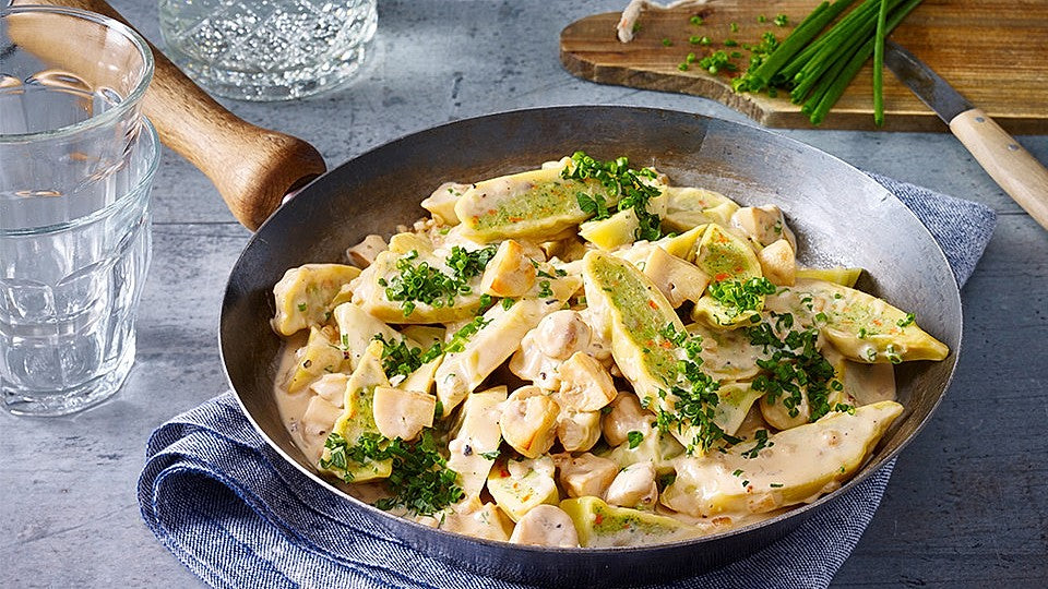 Schnelle Maultaschen-Pilz-Pfanne von buerger