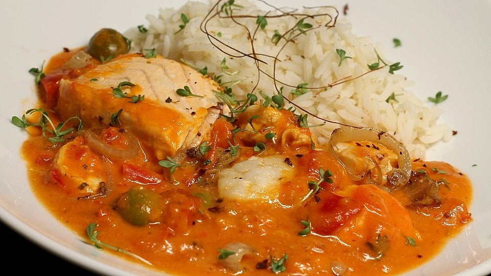Brasilianische Fischpfanne mit Reis von pagodeiro