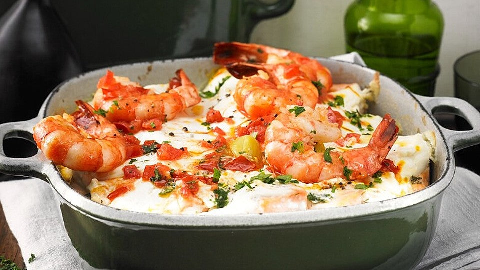 Fischauflauf mit Garnelen-Topping von essenundtrinken