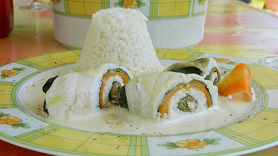 Fischfilet - Röllchen in Estragon - Schaum von Ingrid_R
