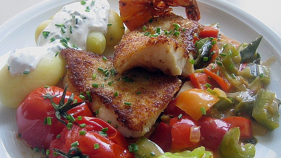 Rotbarsch und Garnele mit mediterranem Gemüse von schrat