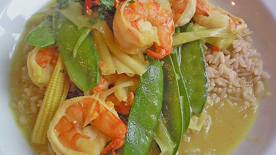 Garnelen - Curry mit Vanille und Zuckerschoten von khauwagiya