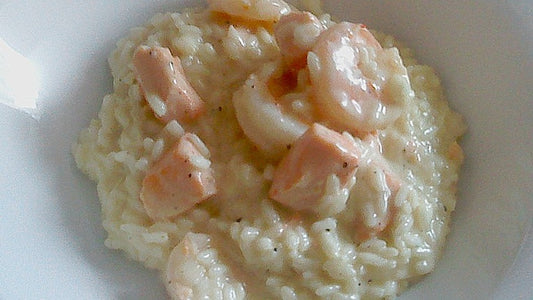 Risotto mit Garnelen, Lachs und Sahne von Ccinoca