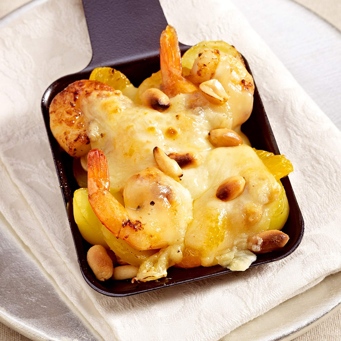 Garnelen-Mandarinen-Pfännchen mit Erdnüssen