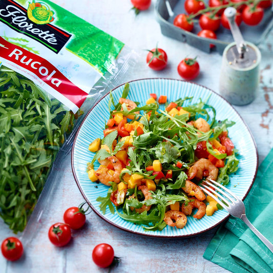 Ruccola-Garnelen-Salat mit Mango