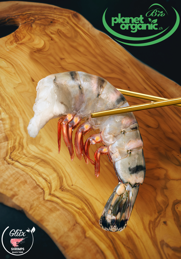BIO King Black Tiger Shrimps - HLSO 6/8 -  Easy Peel - planetorganic.ch - 750g