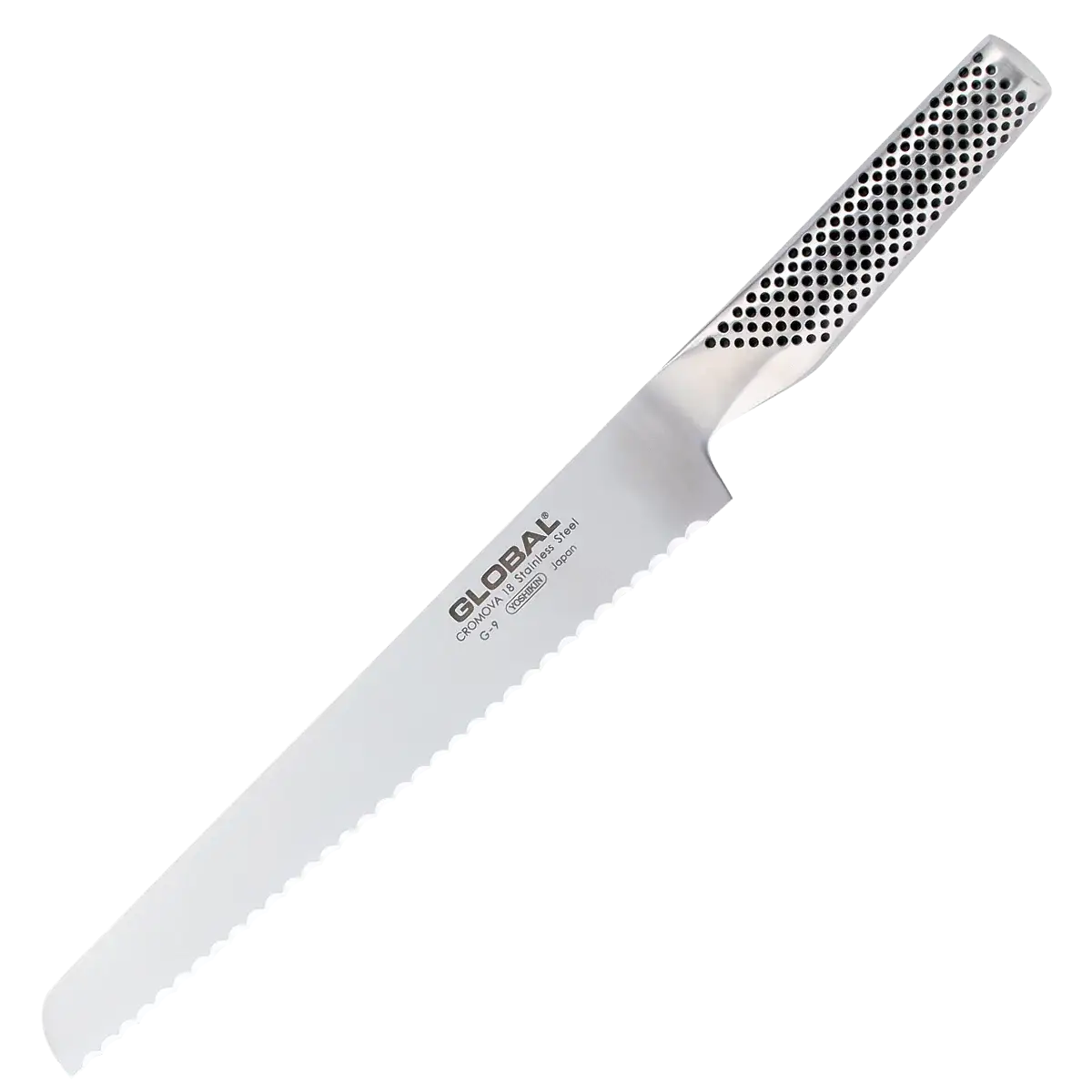 G-9 Global Wellenschliffmesser – Premium Kochmesser, Ansicht 2 – shrimpshop.ch